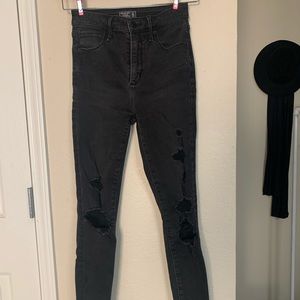 High waist ripped skinny jeans